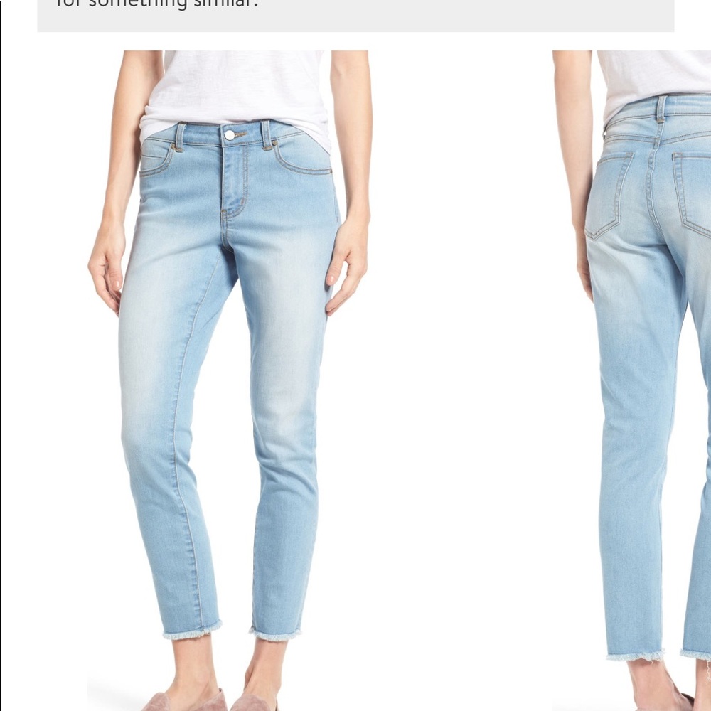 Caslon Light Wash Straight Leg Jeans Size 25/26 Ankle Length Mid Rise